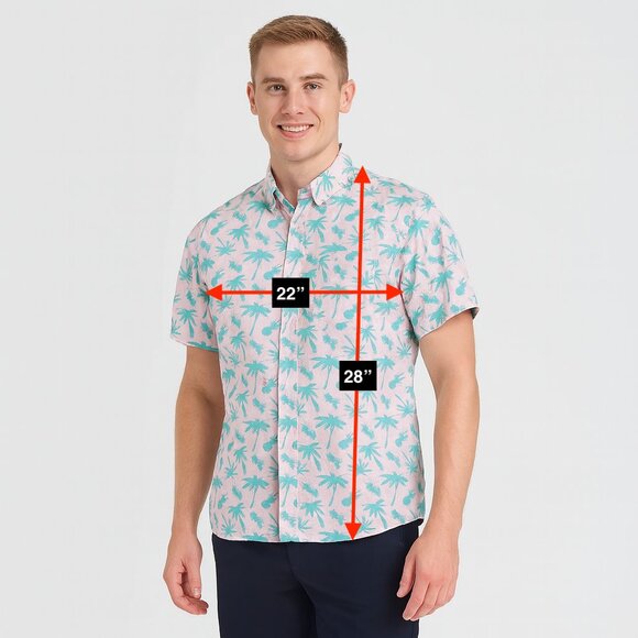 Alpha Beta Hawaiian Shirt Pine Trees Pin Green Pineapple Size Large - Picture 2 of 6